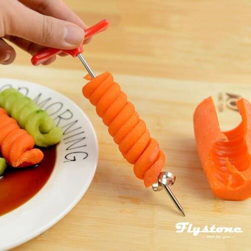 Manual Spiral Screw Slicer Plastic Stainless Steel Potato Carrot Cucumber Vegetables Spiral Knife Carving For Home Kitchen Tool