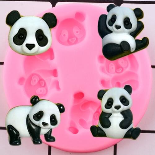 Bear Panda Silicone Molds Baby Party Cake Decorating Tools Animal Cupcake Topper Fondant Mold Candy Polymer Clay Chocolate Mould