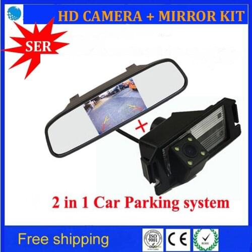 2 in 1 Auto park System for I30 hyundai solaris (Verna) hatchback GENESIS COUPE KIA SOUL CCD Car Rear View Camera +HD Car Mirror