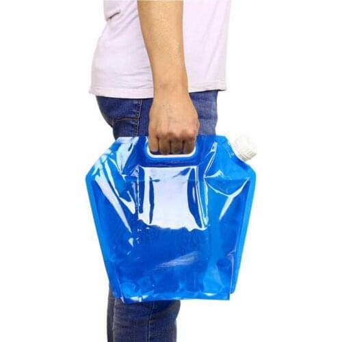 4colors 5L Folding Collapsible Water Bag Large Capacity Clear Drink Water Storage Bucket Lifting Bag For Survival Outdoor Hiking