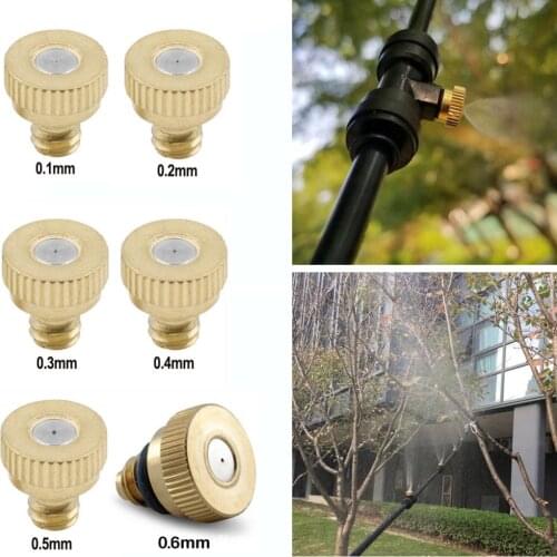10pcs/20pcs Water Spray Nozzle Sprinklers Misting Outdoor Cooling System Brass Misting Nozzles 0.1/0.2/0.3/0.4/0.5/0.6 mm