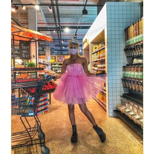 Pink Strapless Tulle Dress Girls Sweet 15 Dresses for Birthday Party Wear Custom Made Mini Prom Gown 2021 Girls Formal Dress