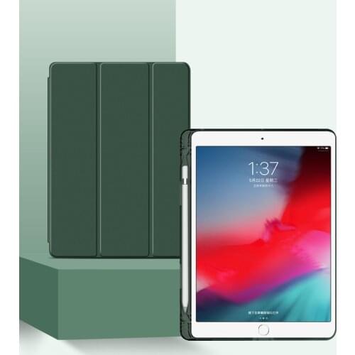 Smart case for iPad 10.2 With Pencil Holder 7th Generation TPU Soft Silicone Shell Full Protect Cover Auto Sleep/Wake Funda