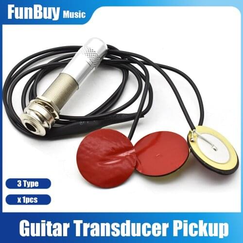 Universal Stick-on Guitar Pickups Acoustic Electric Transducer Endpin Jack Pickup for Guitar Violin Ukulele Mandolin Banjo Cello