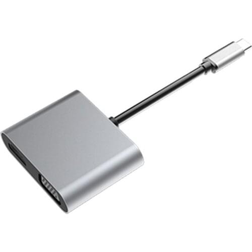 SOONHUA USB Hub USB C Type-C To HDMI 4K VGA USB3.0 Audio Video Adapter Support PD Charge 4IN1 USB Hubs