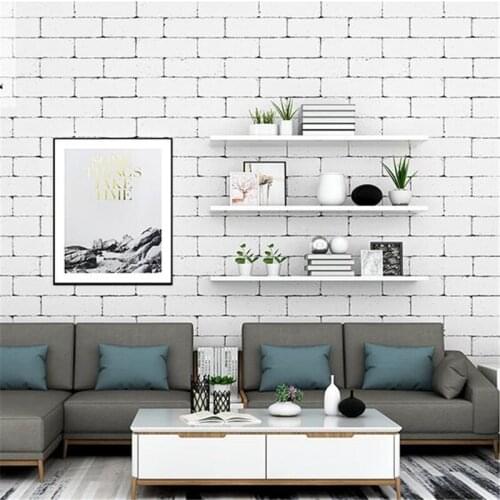 Wellyu retro brick pattern Nordic style New wallpaper ins modern minimalist TV background wallpaper white brick papel de parede