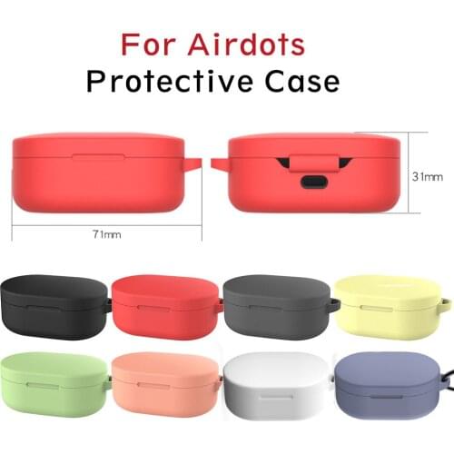 Protective Silicone Case for Redmi Airdots Wireless Earphones Cover Protector Case with Buckle for Airdots