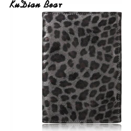 KUDIAN BEAR Women Passport Cover Transparent Case Leopard Pattern PU Leather ID Card Holder Travel Passport Case BIH209 PM49