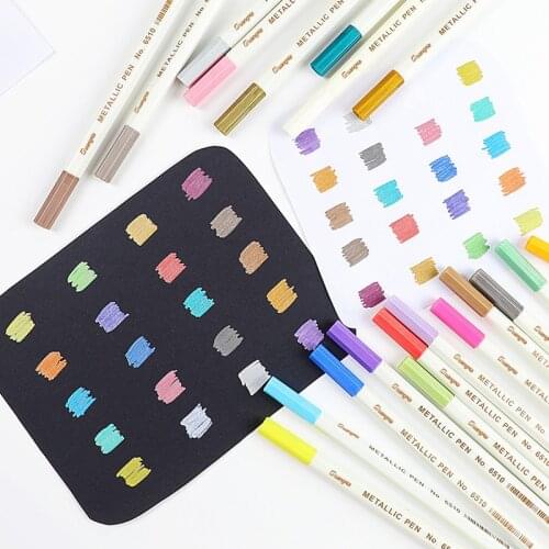 10/12/15/20/30colors Paint Metallic Marker Pens for Glass Paint Rock Painting Stone DIY Card Making Plastic Pottery Wood Metal