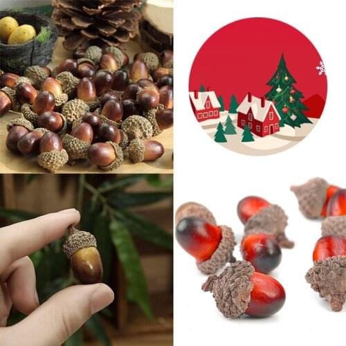 10Pcs Fake Fruit Artificial Simulation Home Decor Mini Acorn Oak Nut Ornament Super Vivid Realistic
