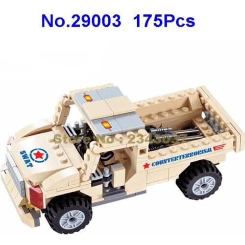 29003 175pcs Police Military Swat Off-road Car Truck Vehicle 1 Building Block Toy