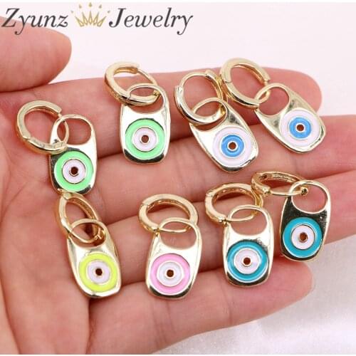 5 Pairs, New Vintage Color Enamel Earrings Simple Retro Eye Geometric Earrings For Women Girls Fashion Jewelry