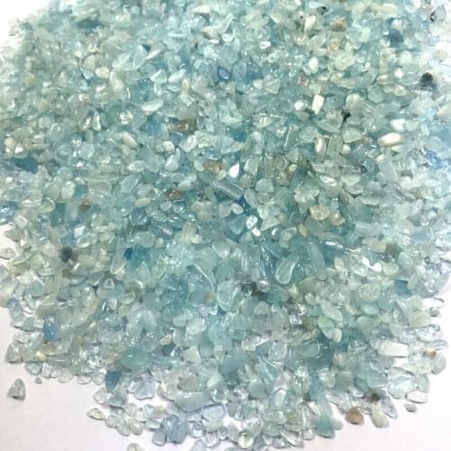 50g 3-5mm Natural Blue Aquamarine Quartz Crystal Stone Rock Chips Specimen Natural Stones and Minerals Healing Crystal Stone