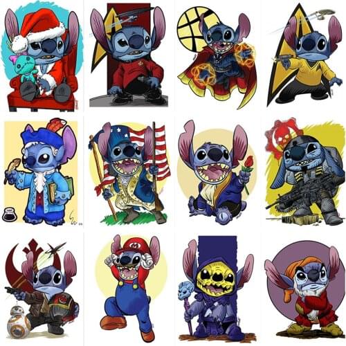 Disney Cartoon 5D Diamond Painting Lilo&Stitch Round Diamond Embroidery Christmas DIY Mosaic Winter Home Decor