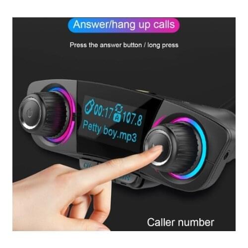 Car Bluetooth FM Transmitter Dual USB Fast Charger Wireless Handsfree Audio Receiving Car Kit TF Card MP3 Player Car Accessories