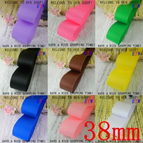 Free shipping 1-1/2''(38mm) Solid Grosgrain Ribbon 20yards/lot 196 Colors Ribbon DIY hairbows Kids gift package