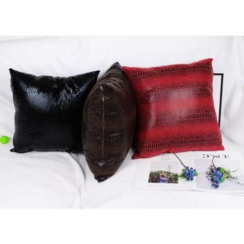 Free Shipping Custom 40/45/50/55/60cm Suede Man-made Leather Bronzing Serpenti Cushion Cover Home Decor Pillow Case HT-PSUBC-01