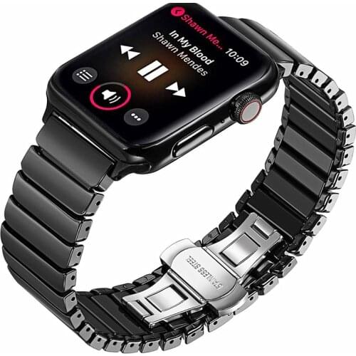 Luxury Ceramic Bracelet For Apple Watch SE Series 6 Strap 44mm 40mm iWatch Bands 5 4 Watchbands For Applewatch 3 2 1 42mm 38mm