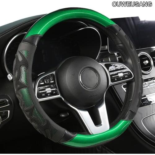CUWEUSANG Carbon Fiber Leather Car Steering Wheel Cover For Chevrolet Cruze Captiva Lacetti Aveo Niva Spark Sonic Trax Camaro