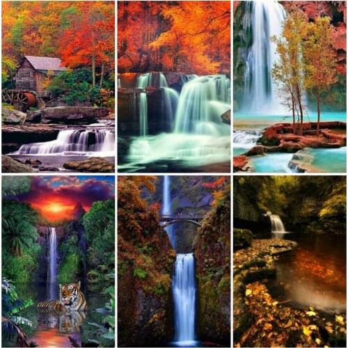 EverShine Diamond Painting Landscape Cross Stitch Diamond Embroidery Full Square Mosaic Kits Waterfall Picture Rhinestones