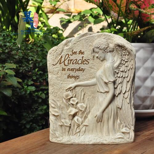 European Retro Imitation Stone Angel Ornaments Hanging Wall Decoration Home Gardening Decoration Ornaments