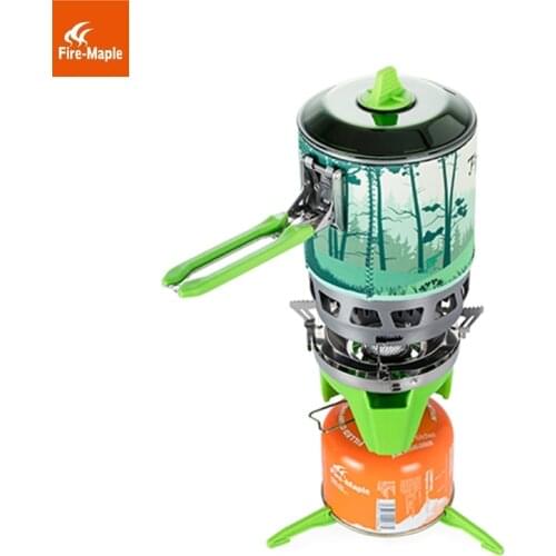 Fire Maple Personal Cooking System Heat Exchanger Pot And Stove Outdoor Hiking Camping Portable Gas Stove 1500W 0.8L 600g FMS-X3