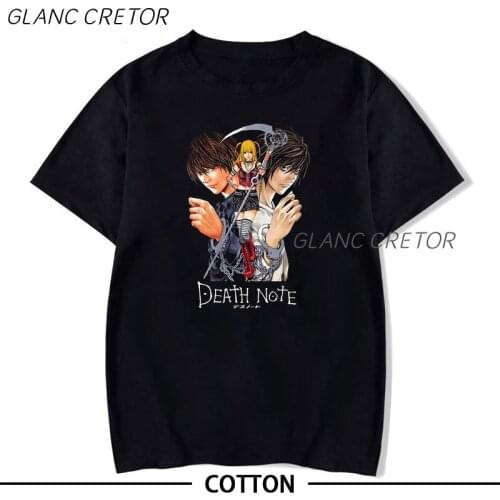 Death Note Tee Harajuku New Punk Anime T Shirt Maga Graphic Tshirt Plus Size Streetwear Tops Tees Men Clothing