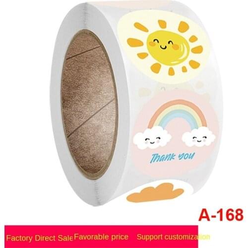 Hot selling round flower thank you stickers hand stickers for small business bags