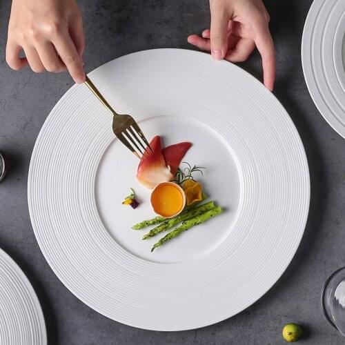 Nordic ceramic spaghetti steak plate restaurant dinner plates sushi sashimi breakfast plates creative hotel round tableware
