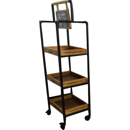 China Manufacturer Supermarket System Wood and Metal Wine Display Rack