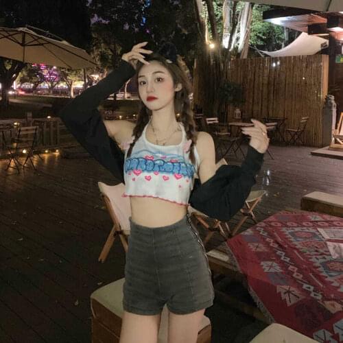 Summer hot girl sling design sense of small and cute blouse womens neckline white tube top vest