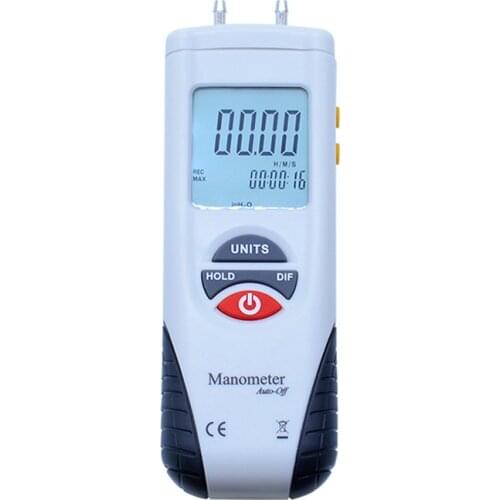 HT-1891 Pressure Gauge with LCD backlit display Manometer Differential Air Pressure Meter 34.47kPa