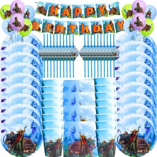 Disney Cartoon Disposable Party Tableware Set Kid Birthday Party Decor Baby Shower Raya and The Last Dragon Theme Party Supplies
