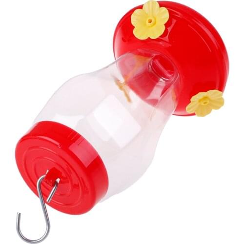New Plastics Bird Water Feeder Bottle Hanging Hummingbird Feeder Garden Outdoor Plastic Flower Iron Hook Pet Bird Supplies 2021