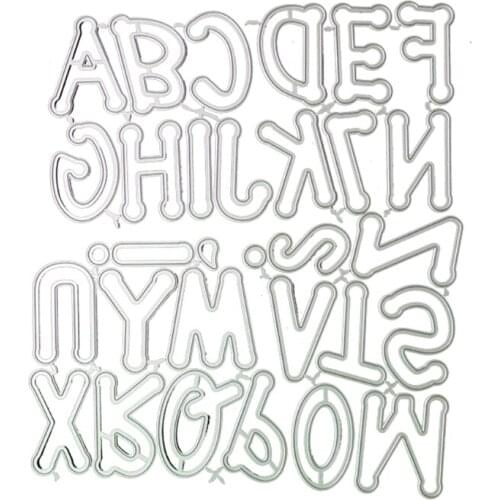 OOTDTY Small Metal Cutting Die 26 Pieces/Set Letters Combinations Embossing Script Die Stencils Birthday Cards Making Supplies