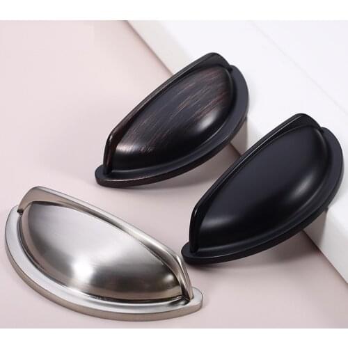 Kitchen Cabinet Handles Zinc Alloy Shell Handle American Retro Drawer Cabinet Knobs Shell Semi-circular Buckle Hand Cabinet