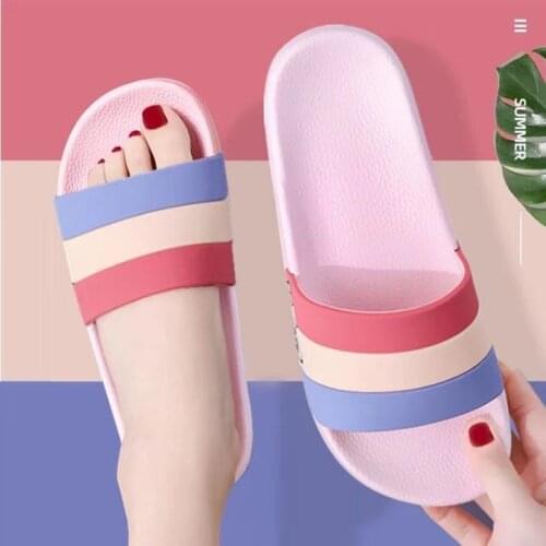 Net red slippers womens summer household indoor antiskid thick soled soft soled household plastic bath bathroom sandals