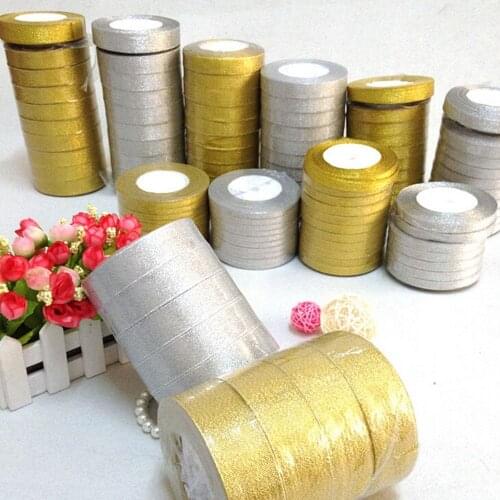 2PCS/Set 6mm Silver/Gold Silk Satin Ribbon Party Home Wedding Decoration Gift Wrapping Scrapbooking Craft Stationery DIY Tape