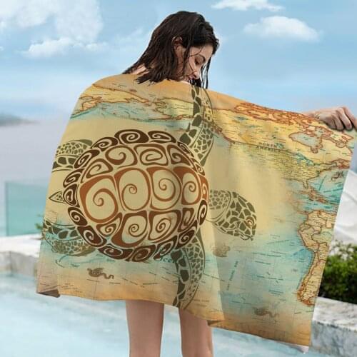 Creative printing sunscreen beach towel manufacturers wholesale underwater world surf beach windbreak portable quickdrying towel
