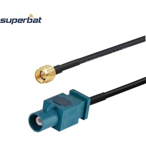Superbat Coaxial Z Fakra Plug Long Straight Connector to SMA Male Straight Pigtail RF Assembly Cable RG174 Radio TV 20cm 8"