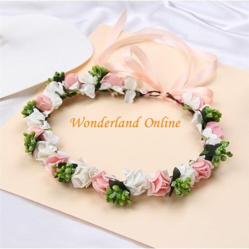 Wedding Decoration Hair Band Bohemian Dress Summer Seaside Beach Flowers Bridesmaid Hair Band Wreath Lead The Role YYW04