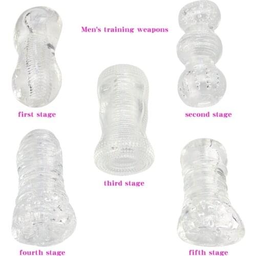 Penis Trainer Male Masturbator Cup For Men Sex Toys Vagina Pocket Pussy Tube Sleeve Transparent Soft Silicone Vaginal Sex Shop