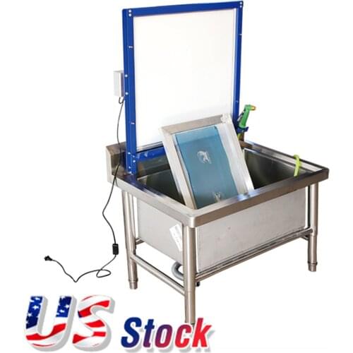 US Stock, Floor Type Stainless Steel Screen Printing Wash Tank Washout Booth with Backlight
