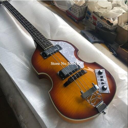 High-quality electric bass body is all covered with tiger stripes, 4-string bass, rose wood fingerboard, free delivery