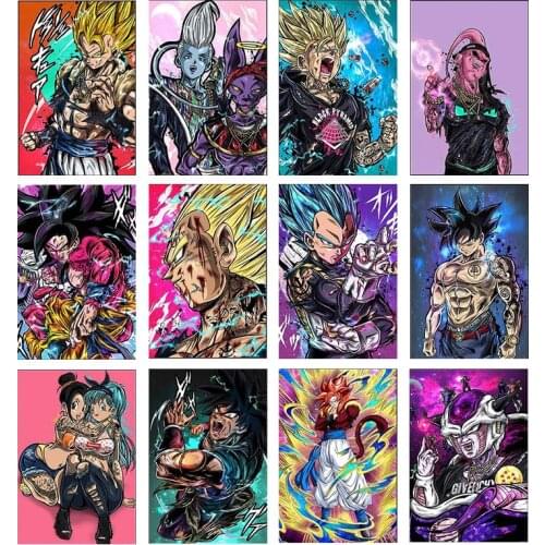 Japanese Anime Canvas Painting Dragon Ball Monkey King Vegeta Posters and Prints Print Mural Pictures Childrens Room Wall Decor