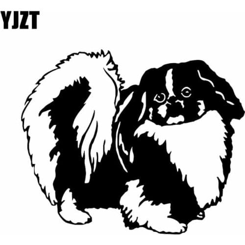 YJZT 16.4X13.6CM Creative Car Stickers Cute Puppy Dog Vinyl Decal Animal Pets Black/Silver C24-1413