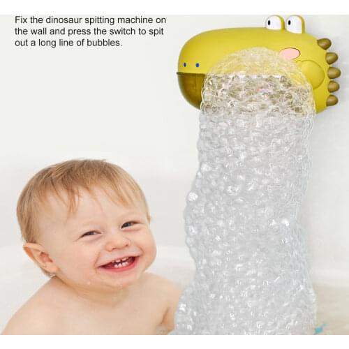 Funny Electric Dinosaur Bubble Blowing Machine Fun Baby Bathing Toy