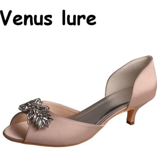Venus lure Women Heels Party Wedding Shoes Comfortable Nude Color 5CM Heel