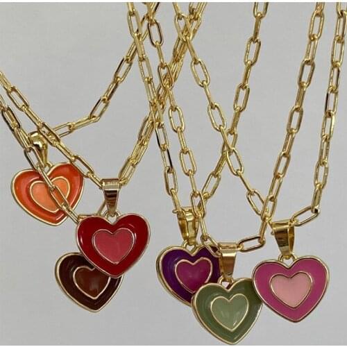 2021 INS Style Colorful Yin Yang Mushroom Pendant Necklace For Women Creative Colorful Dripping Oil Summer Jewelry