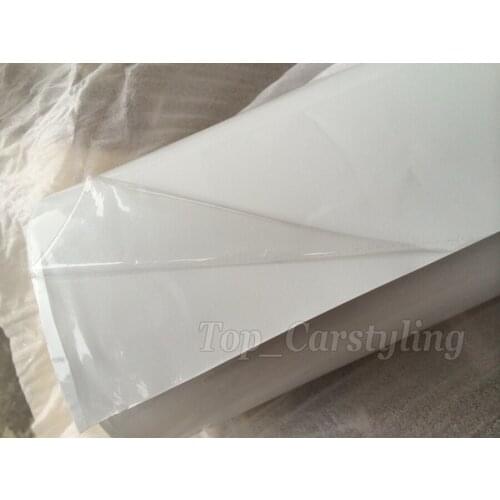1.52x30m/roll 3 Layers White Gloss Vinyl wrap stickers with air release for car / boat laptop covering